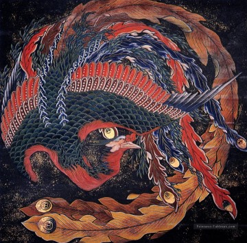 Phoenix Katsushika Hokusai ukiyoe Peinture à l'huile